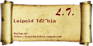 Leipold Tóbia névjegykártya